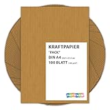 Kraftpapier braun 100 Blatt Bögen DIN A4 gerippt im Set...