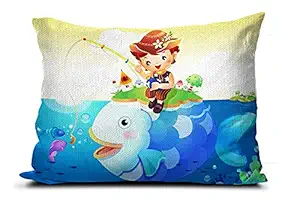 DreamVio Cartoon Printed Velvet Baby Pillow/Cushion/Toys/Soft Toys/Toddler Pillow/Kids Pillow for Baby Boy/Baby Girl (Rectangle Shape) - 12 x 18-inches Style 23