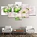 Produktbild YANGHAOHAO Leinwand malerei weiße Blume grün Wasser 5 Panel wandmalerei modulare tapete Poster Print Wohnzimmer Dekoration, 10x15 10x20 10x15 cm