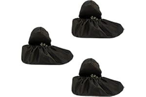 KEUGT 3 Pairs Shoe Covers,Reusable Overshoes,Non-Slip Shoes Covers,Resistant Waterproof Boot Covers,Elasticity Dustproof Overshoes,Washable Shoes Protectors for Household Carpet Floor Protection,Black