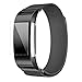 Produktbild Altsommer für Fitbit Charge 2 Armband Magnetische Milanese Mesh Edelstahl-Armband mit HD Schutzfolie Sportarmband Uhr Armband Ersatzarmband Armband für Damen Herren (Schwarz)