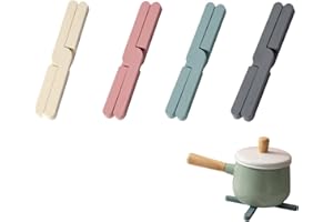 FENGLIN-JOY 4 Stück Faltbare Silikon-Untersetze,Faltbare Topfuntersetzer aus Silikon,Topfuntersetzer Silikon Set,Topf Untersetzer,Silikon Topfuntersetzer Hitzebeständig für Heiße Töpfe Teller Pfannen