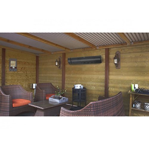 Eurom Terrassenheiztrahler mit Fernbedienung Heizstrahler Dunkelstrahler Heatpanel 1800 Blacklight IPX4, Schwarz, 1800 Watt - 3
