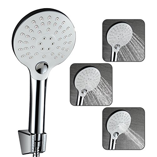 Homelody Handbrause 3 Strahlarten Brausekopf Knopfdruck Verstellbar Brause Duschkopf Multifunktionsduschkopf Regendusche Antikalknoppen Duschbrause