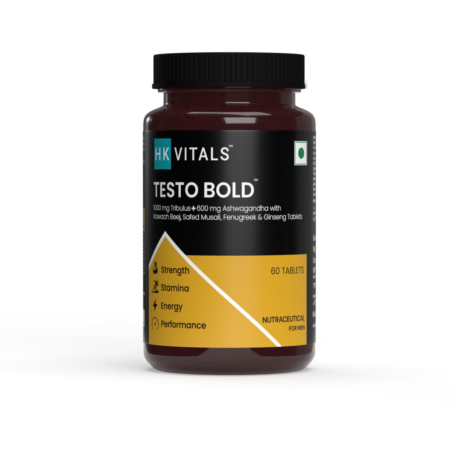 HealthKart HK Vitals Testo Bold, Testosterone Booster for Men, with Gokshura Fruit Extract, Ashwagandha, Safed Musli & Ginsen