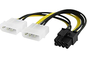 CABLEPELADO Câble d'alimentation mâle Molex à 4 broches PCI Express mâle à 8 broches vers carte graphique 15 cm