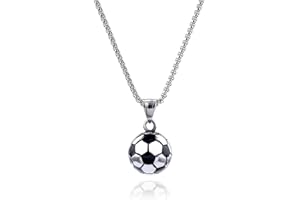 HABNI Collier pendant football en acier inoxydable pour enfants