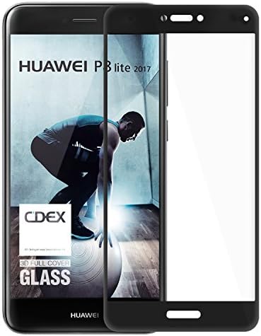 doupi FullCover Tempered Glass for Huawei P8 Lite (2017) - Premium 9H HD Anti Scratch [3D Touch Supported] Screen Protector, black