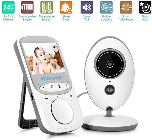 Baby Monitor, 2017 NEWEST Sourcingbay 2.4 Inch Wireless LCD Digital Video Audio Security Baby Camera Monitor with Night Vision, Two-way Talk, Alarm Sensor, Temperature Monitoring, Eight Soothing Lullabies (2.40")