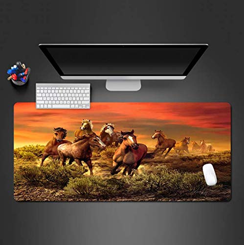 DHLZ Tappetino per Mouse per Cavalli Tastiera per Computer da Ufficio Tappetino per Mouse Gioco Concorso Gioco Tappetino per Mouse Home Life Tappetino per Mouse per Computer 900 * 400Mm