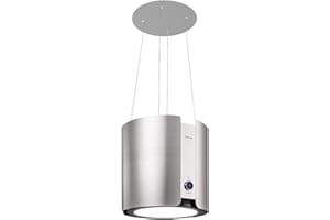 Klarstein Skyfall Smart Cooker Hood - Free-Hanging Extractor Hood Extractor Hood Recirculation / Extractor Air Vent App and Gesture Control 45 x 42 cm (Diameter x Width) 402 m³/h 200 W 3 Levels LED