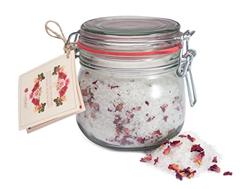 Deluxe Natur Badesalz Rosen Blütenmeer, feinstes mineralisches Steinsalz für seidig weiche Haut (700g) - 2
