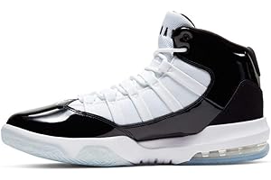 NIKE Men's Jordan Max Aura Basketball Shoes, Black White, 4 UK