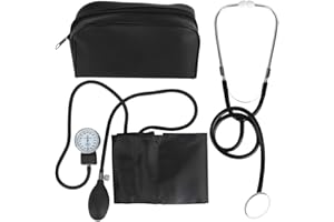 Gohytal Manuelles Blutdruckmessgerät, Blutdruck Manschette mit Flachkopf-Stethoskop Oberarm Aneroid und Manschette Blutdruckmessgerät Armmanschette für Hause für Arzt Praxis Zuhause