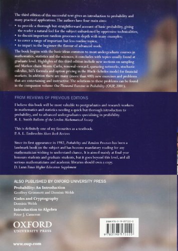 Book's Cover of Probability and Random Processes
