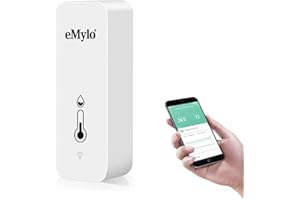 YASORN eMylo Termometro Humedad Interior WiFi, Higrometro Digital Sensor Temperatura con Monitor Remoto de Temperatura y Humedad y APP Inteligente, almacenamiento de datos gratuito, funciona con Alexa/Google