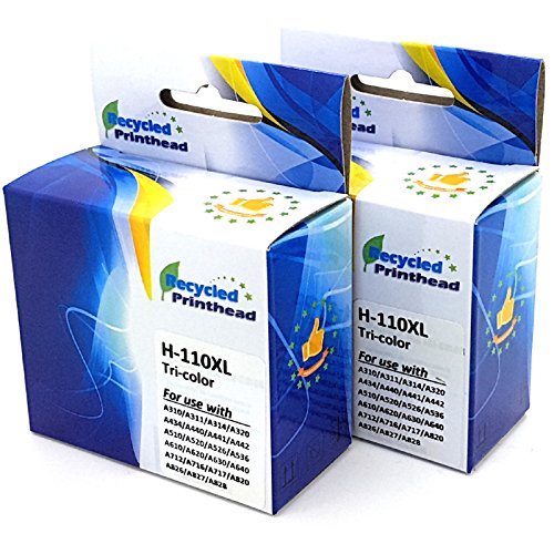 2x Remanufactured Druckerpatronen ersetzen HP 110 für HP PhotoSmart A310 A311 A314 A316 A320 A432 A433 A434 A436 A440 A441 A442 A444 A445 A446 A447 A448 A510 A512 A516 A520 A522 A522xi A526 A532 A536 A610 A612 A616 A617 A618 A620 A622 A626 A627 A630 A636 A637 A640 A646 A712 A716 A717 A820 A826 A827 A828 - 2