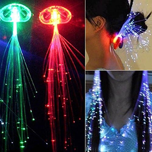 Philna12 LED Colorful Light Emitting Braid Wigs Headdress Hairpin