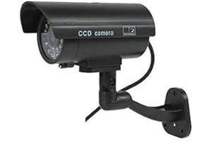 BW Dummy CCTV Camera Dummy Camera Fake Outdoor Indoor Weatherproof Fake Surveillance Camera CCTV Security Camera Flashing Red LED Light