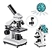 Price comparison product image MAXLAPTER Microscope for Kids 1000x Zoom Lens, with Moving Ruler, Slides and Phone Adapter, Suitable for Children Students Adults Biological Research Family Education