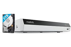 Reolink 4K PoE NVR 8-kanałowy Zestaw kamer do monitoringu CCTV Sieciowy rejestrator wideo z dyskiem twardym 2 TB Obsługa kamer IP 8MP 5MP 4MP 1080P HD 24/7 Monitoring, RLN8-410 (Biały)