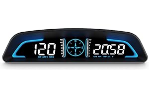 AMROOLOO Tachimetro, Ricezione Segnali Satellitari, Visualizzazione Velocità e Altre Funzioni, Car Head Up Display, Applicabile a tutti i Veicoli