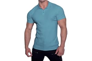 Muscle Cmdr Men's Slim Fit Muscle Polo Shirts Long&Short Sleeve Stretch Quick Dry Tee Casual Golf Athletic T-Shirts