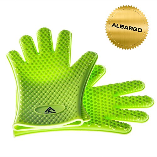 ALBARGO - allround Kochhandschuhe | hitzebeständige Handschuhe Topflappen Topf-Untersetzer Gloves Grillhandschuhe Ofenhandschuhe Topfhandschuhe Hitzeschutzhandschuhe Backhandschuhe Fingerhandschuhe