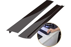 Gosmol Silicone Kitchen Stove Counter Gap Covers, Anti-Slip Non-Tacky Filler Seals Spills Between Counter, Stovetop, Oven, Washer, Set of 2 (21 Inches, Black)