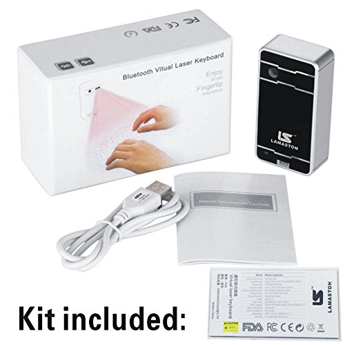 Lamaston Mini tastiera laser wireless Bluetooth virtuale, per iPhone, iPad, smartphone, tablet, layout inglese