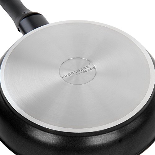 Cooksmark Faraday Induction Compatible Dishwasher Safe With Universal Silicone & Glass Lid Granite Nonstick Coating Aluminum Frying Pan set, Cookware Set, 3 piece (20cm, 26cm, 28cm)