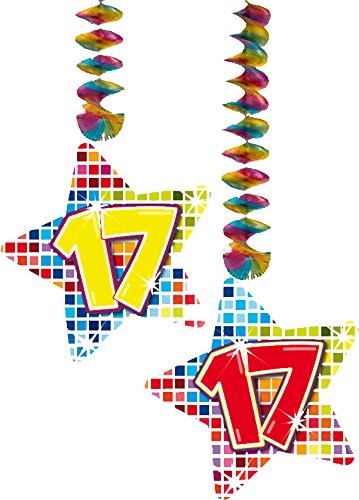 54-teiliges Partydeko Set * ZAHL 17 * für Geburtstag oder 17. Geburtstag mit Girlande, Rotorspiralen, Luftschlangen und vielen Luftballons von CARPETA® - 2