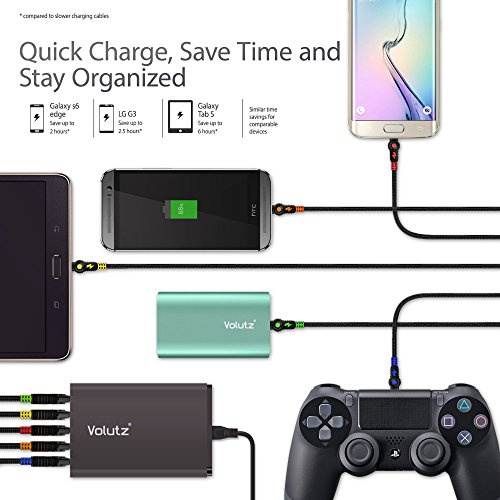 Volutz Micro USB Kabel, 3er Pack (3x 1m), nylonummanteltes Ladekabel, Quick Charge & Sync für Android Geräte, Samsung, Huawei, HTC, Sony u.v.m. – Equilibrium Serie - 5