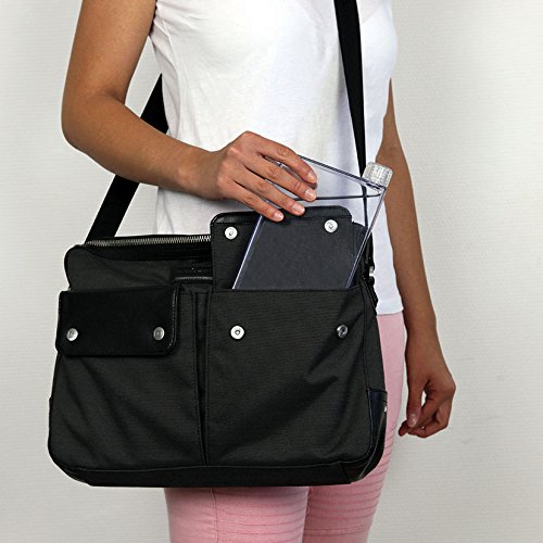 Flache Trinkflasche 0,5 Liter mit Neoprenhülle schwarz – isoliert und perfekt zu verstauen tragen - 3