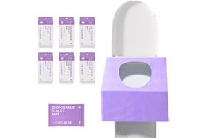 ANBOSE Housse de siège de toilette jetable, 60 pièces de papier hygiénique imperméable, paquet indépendant de housses de siège de toilette de voyage pour les toilettes publiques et les hôpitaux