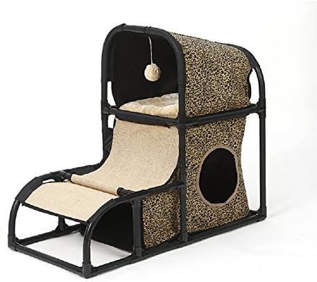 Chongbo Multifunction Detachable Combination Cat Tree Condo Tower with Scratching Posts Kitty Trees House Bed Furniture for Kittens Print Leopard