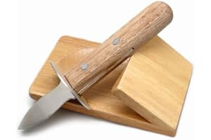 Nerthus FIH 264 Oyster Coltello con Base, Legno, Acciaio Inossidabile, Wood