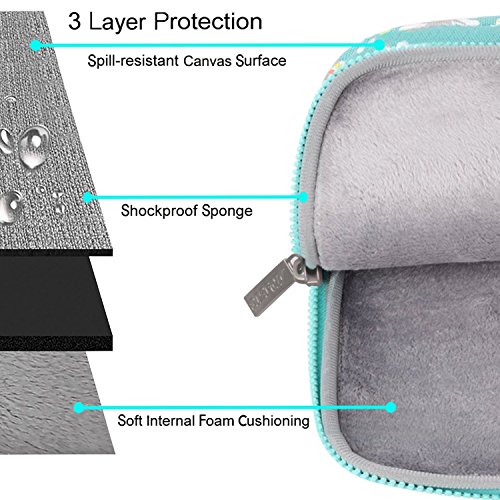 MOSISO Böhmen Stil Canvas Gewebe Laptop Hülle Sleeve Tasche für 11-11,6 Zoll MacBook Air, Ultrabook Netbook Tablet mit einem kleinen Fall, Goldene Chrysantheme - 3