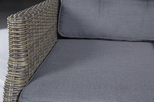 Sitzgruppe Sienna 4 tlg. grau mit 2 Sessel Sofa und Sofatisch Gartenmöbel - 3