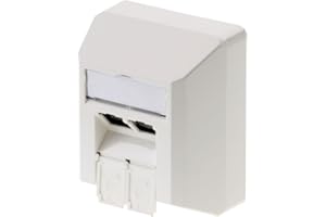 TELEGARTNER Telegärtner Anschlussdose AMJ45 8/8 K AP Cat.6A, geschirmt RJ45 LAN-Dose alpinweiß, 360° Schirmkontakt, Kabelzuführung aus allen Richtungen 8x45°