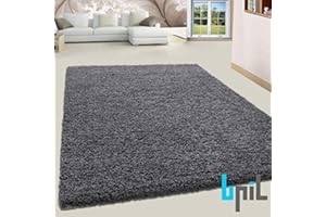 BPIL Shaggy Rugs Soft plain Thick Pile Large Small Antiskid Area Rug Grey Colour Size (120X170CM)