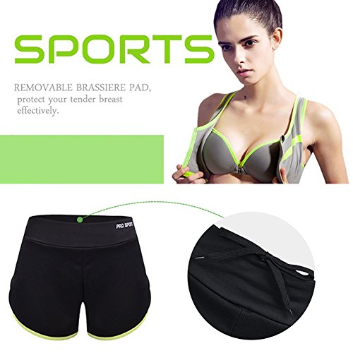 Vbiger Sport BH Yoga BH Sports Bra Damen Kurze Jogginghose Kurz Sporthose Damen Sport Bustier ohne Bügel - 6