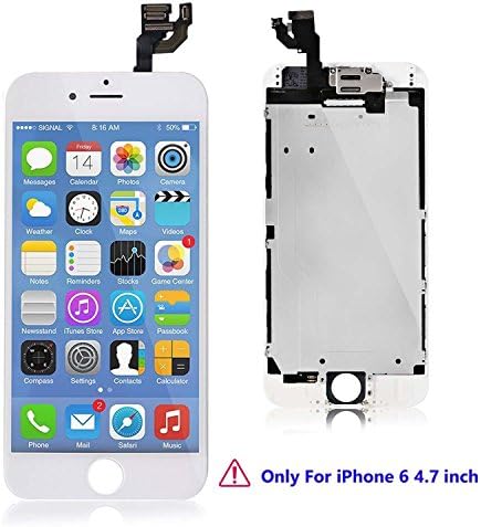 EXW For iPhone 6 Screen Replacement LCD Digitizer &amp; LCD Touch Screen Panel LCD Display with Frame Assembly Front Glass Fit for iPhone 6 4.7 Inch(White)