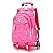 Produktbild LGBEIBAOX Mädchen Studenten Polyester Oxford Tuch Trolley Tasche Doppelter Schulter Rucksack Handzug Box, Pink