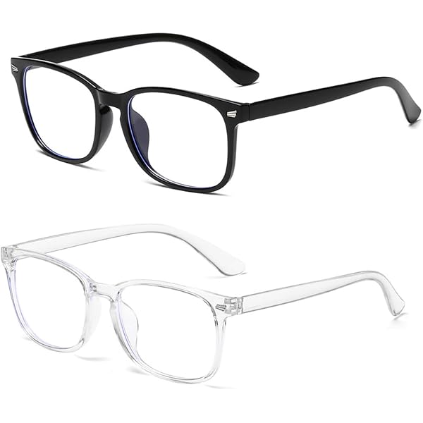 Lunettes Anti Lumiere Bleue Homme Lunettes Anti Lumière Bleue EHOTER - Transparentes - Pour Ecrans Et Jeu - Cadre Noir - Homme Femme Verres Anti Fatigue Visuelle