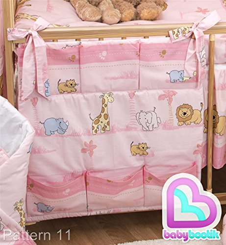 Nursery Baby Cot Tidy | Organiser for Cot | Cotbed | Cot Bed - ZOO PINK