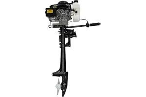 HONGKKON Outboard Motor,Outboard Motor Fishing Boat Engine,3HP 4 Stroke Engine Wind Cooling Motor,1.2l Fuel Tank,Boat Engine Outboard Motor Suitable Inflatable Boats, Fishing Boats