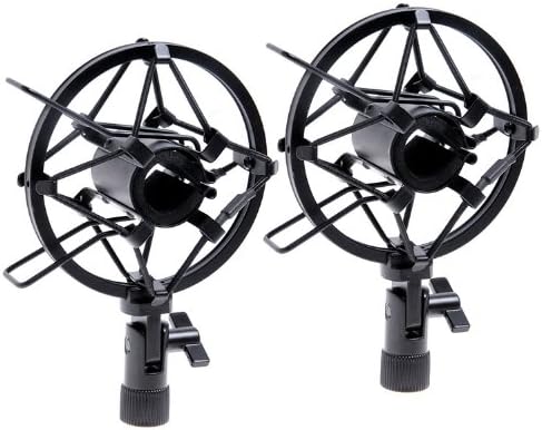 2 set black Handheld Condenser Microphone Shock Mount Clip mic SHOCKMOUNT Dynamic Studio Holder