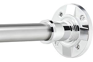 PADPURE Stainless Steel Extendable Shower Curtain Rod Tension Pole, Silver Adjustable Telescopic Rods Extendable for Kitchen Cupboard Bathroom Window(75cm-228.5cm)