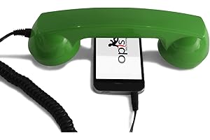 OPIS TECHNOLOGY Opis 60s Micro - Combiné Telephone Portable/Écouteurs Filaire/Casque Audio en Forme combiné téléphonique pour Les Smartphones Android, Tablettes, Ordinateurs Portables, etc. (Noir) (Vert)